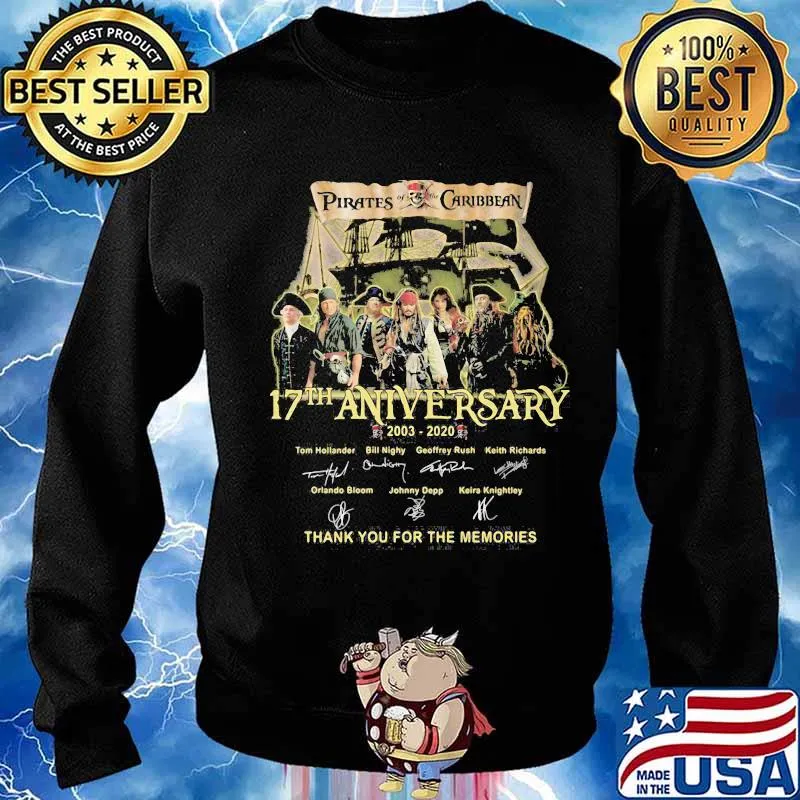Pirates of the caribbean 17th anniversary 2003 2020 thank for the memories signatures s Sweater