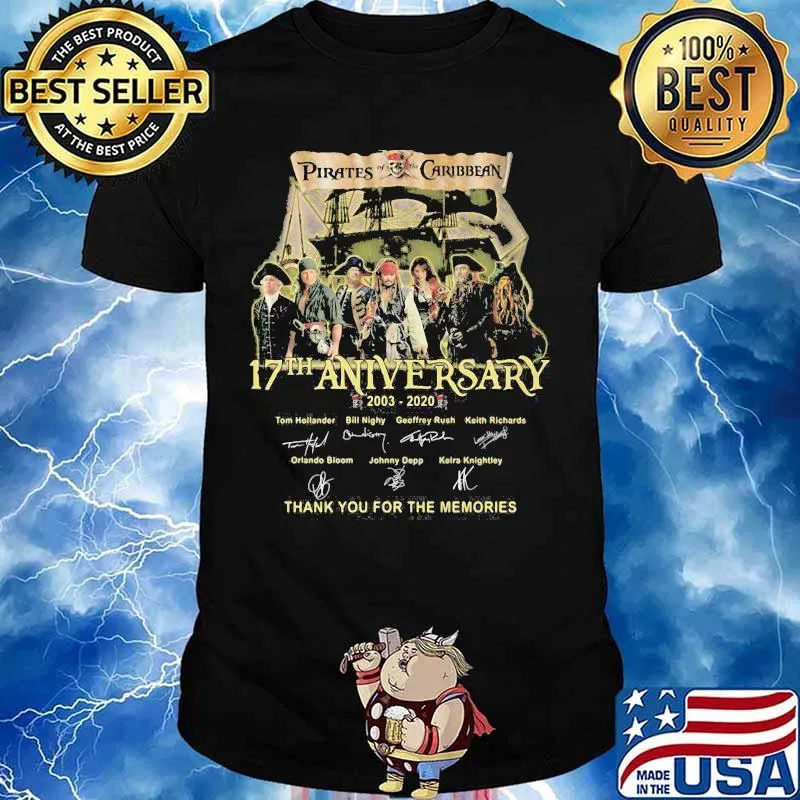 Pirates of the caribbean 17th anniversary 2003 2020 thank for the memories signatures shirt