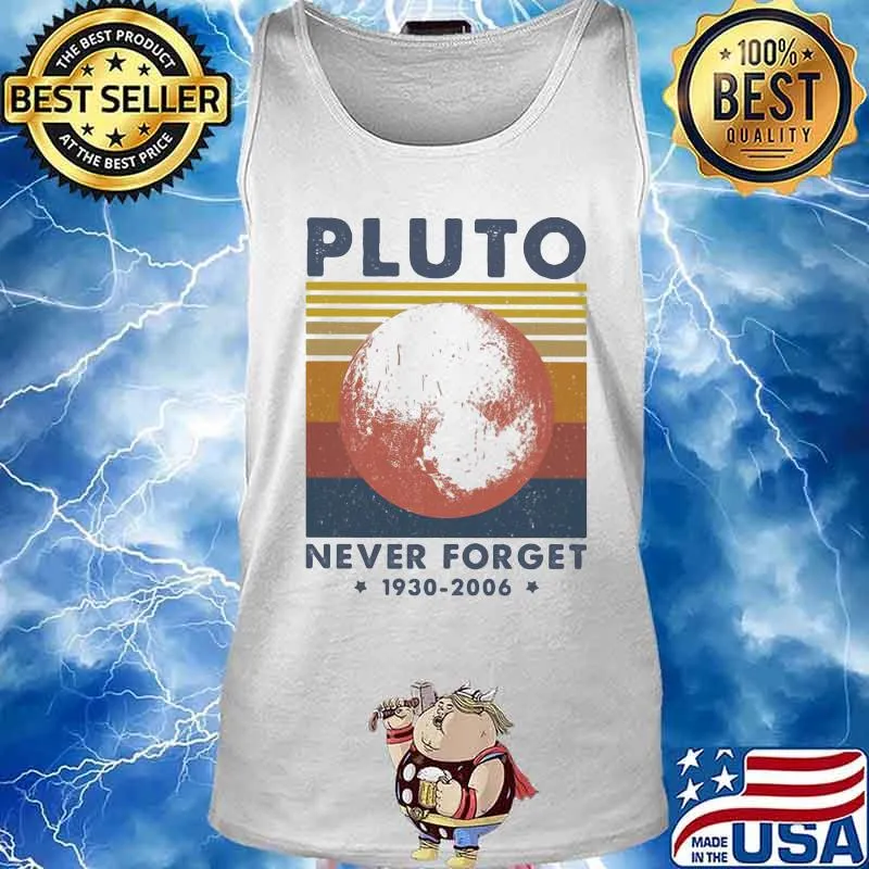 Pluto never for get 1930 2006 stars line vintage retro s Tank top