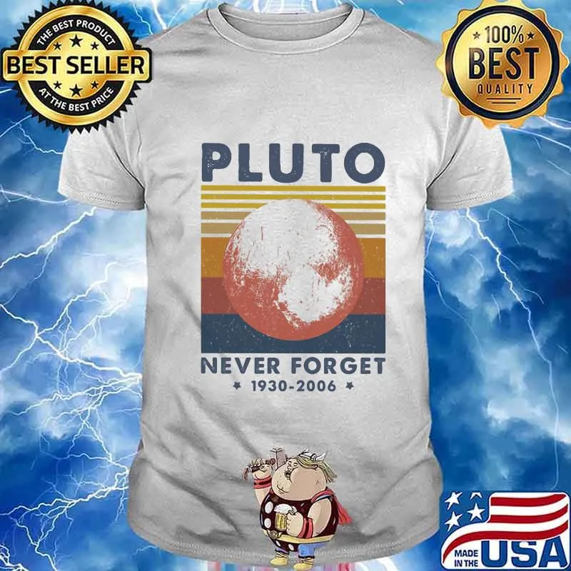 Pluto never for get 1930 2006 stars line vintage retro shirt