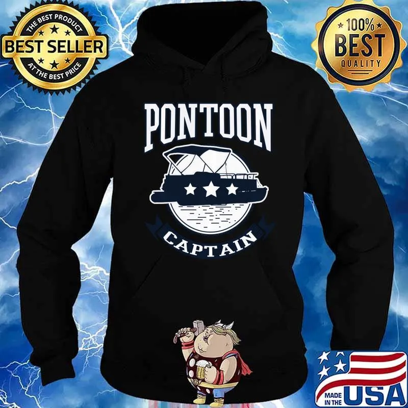 Pontoon Captain Boat Long Sleeve T-Shirt Hoodie