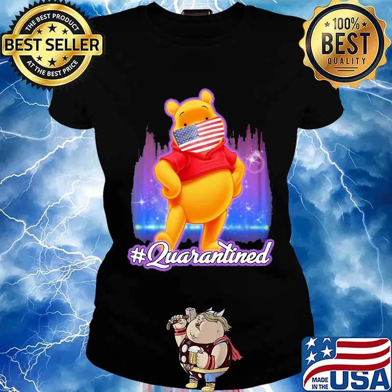 Pooh mask american flag quarantined s Ladies tee
