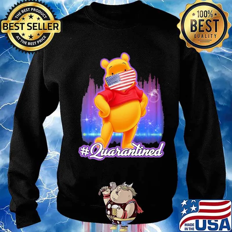 Pooh mask american flag quarantined s Sweater