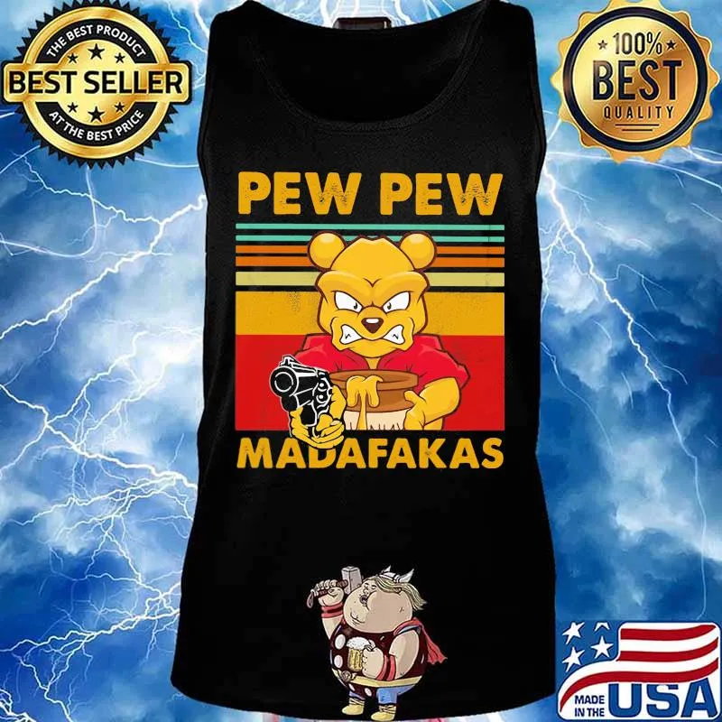 Pooh pew pew madafakas vintage retro s Tank top