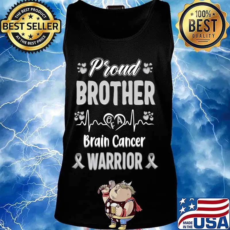 proud Brother Brain cancer warrior awareness ribbon Grey T-Shirt Tank top
