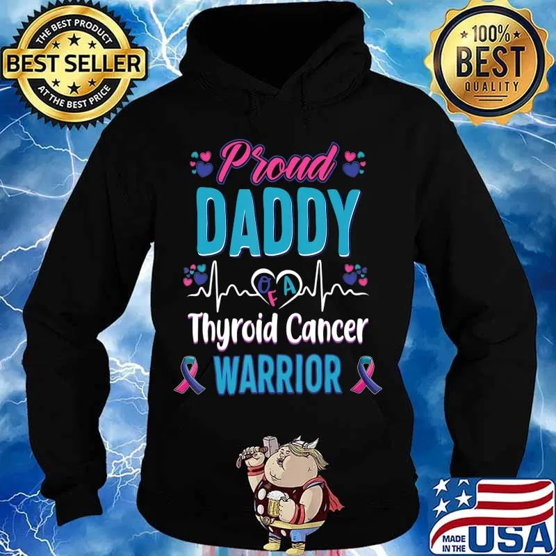 proud Daddy Thyroid cancer warrior awareness ribbon gift T-Shirt Hoodie