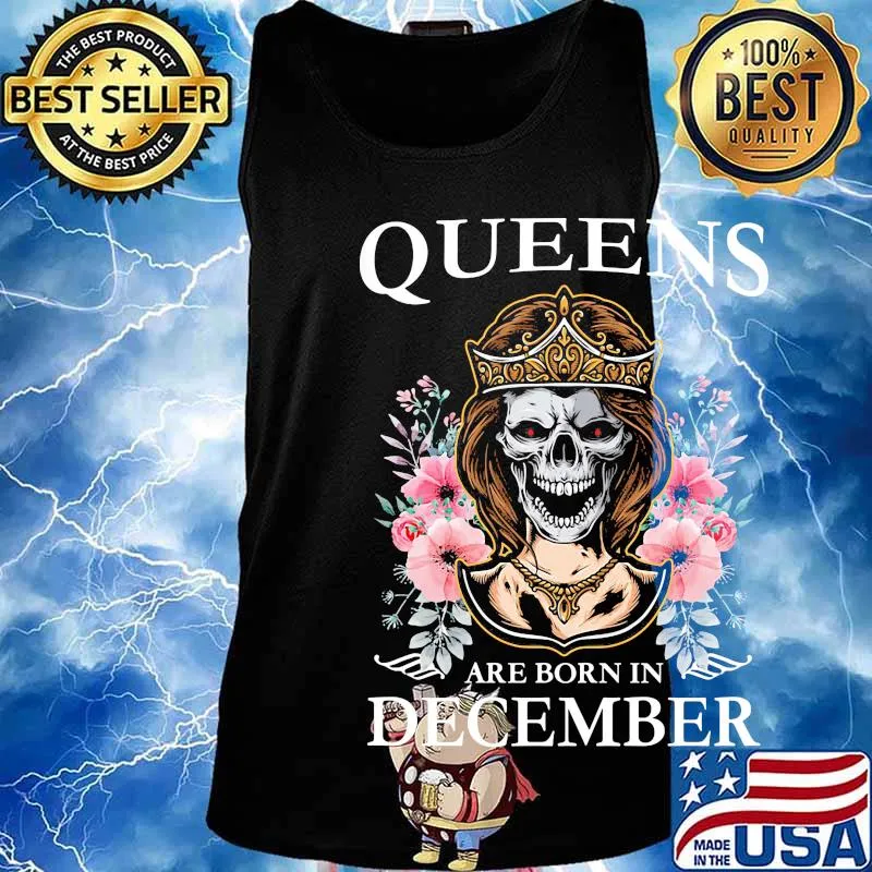 Queens are born in december skull flower s Tank top
