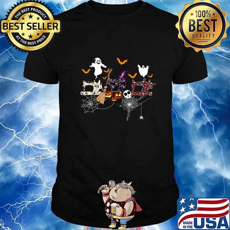 Quilter Scary Halloween Costume Sewing Machine Seamstress T-Shirt