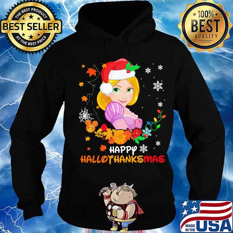 Rapunzel happy hallothanksmas halloween thanksgiving christmas s Hoodie