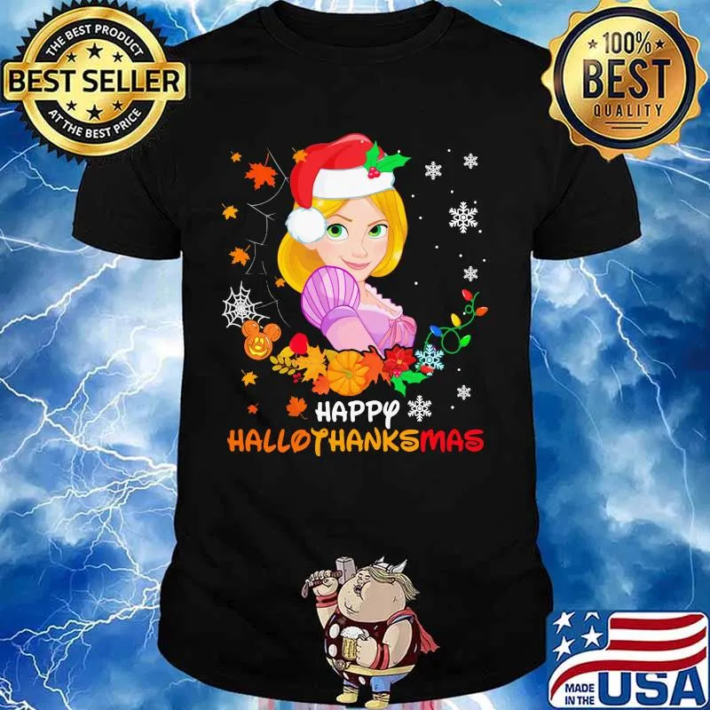 Rapunzel happy hallothanksmas halloween thanksgiving christmas shirt
