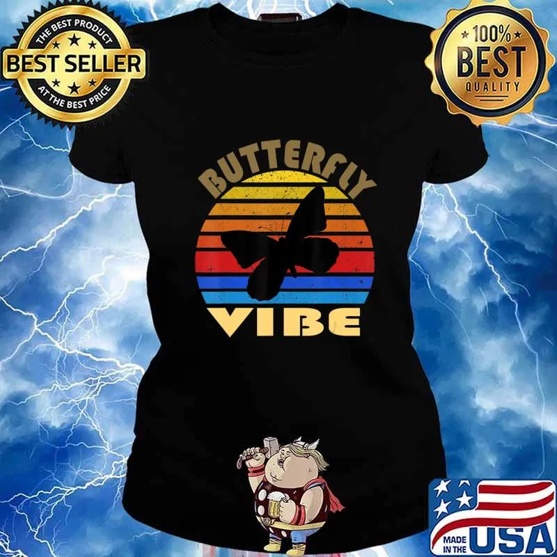 Retro vibe sunset butterfly t-shirt T-Shirt Ladies tee