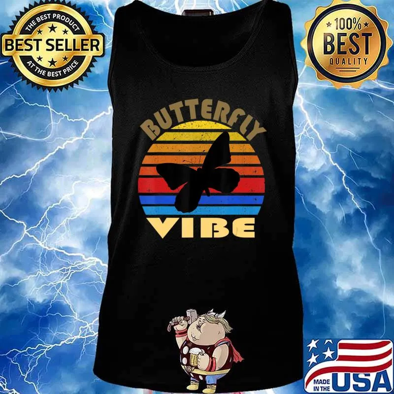 Retro vibe sunset butterfly t-shirt T-Shirt Tank top