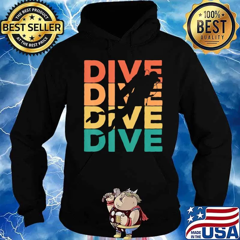 Retro Vintage Diving Gift For Scuba Divers T-Shirt Hoodie