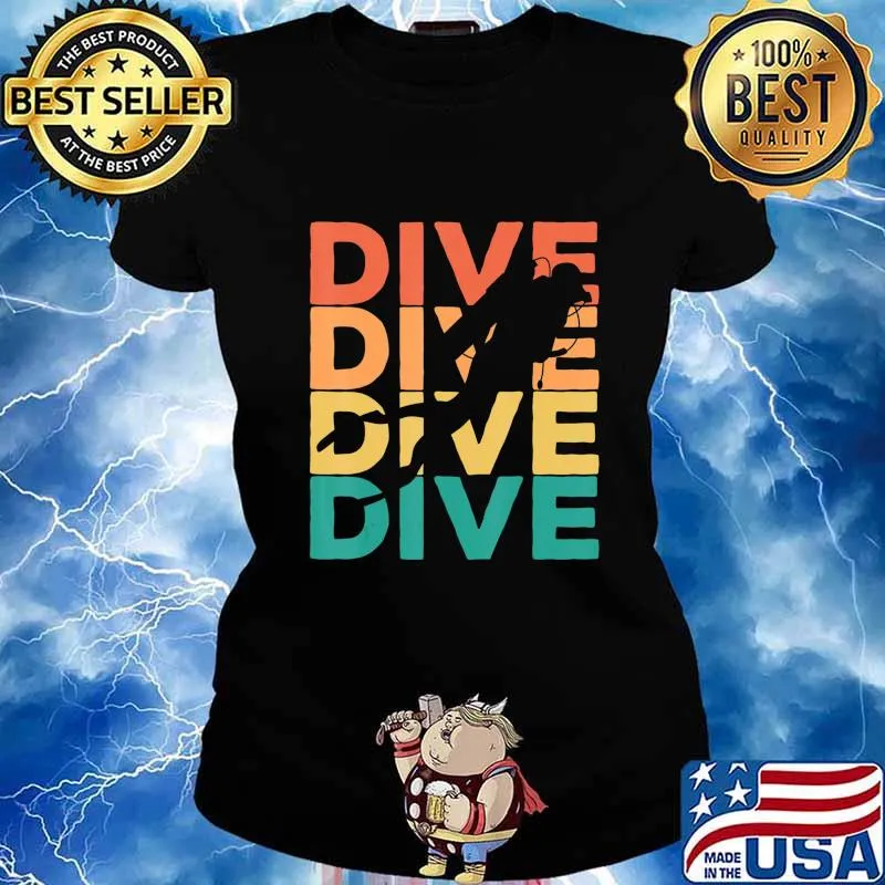 Retro Vintage Diving Gift For Scuba Divers T-Shirt Ladies tee