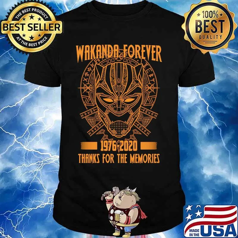 Rip chadwick black panther 1976 2020 thanks for the memories shirt