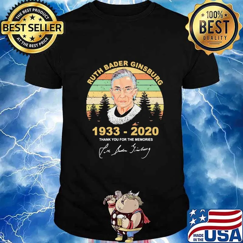 Ruth bader ginsburg 1933 - 2020 thank you for the memories fire band jimbung vintage retro shirt