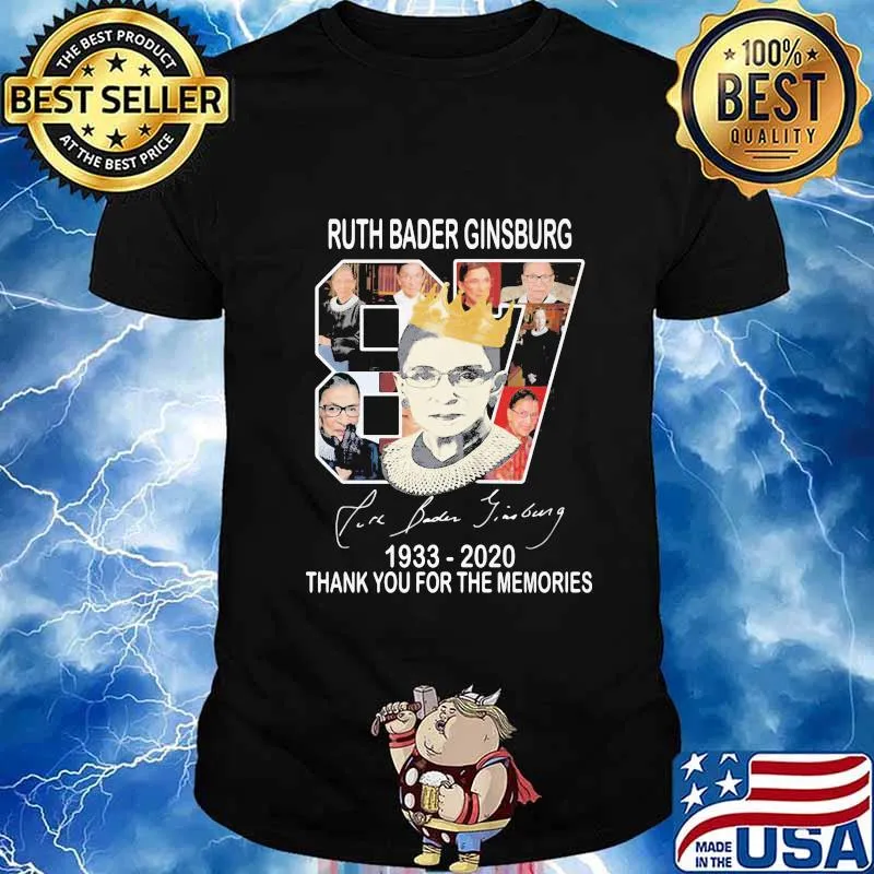 Ruth bader ginsburg 87 fire band jimbung 1933 - 2020 thank you for the memories shirt
