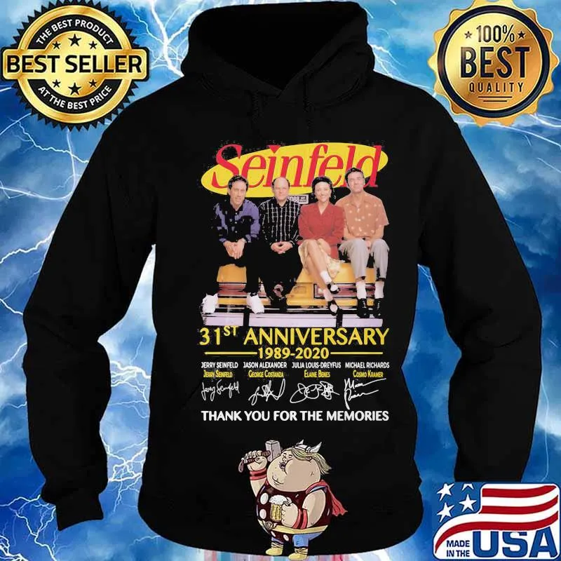 Seinfeld 31st anniversary 1989 2020 thank for the memories signatures s Hoodie