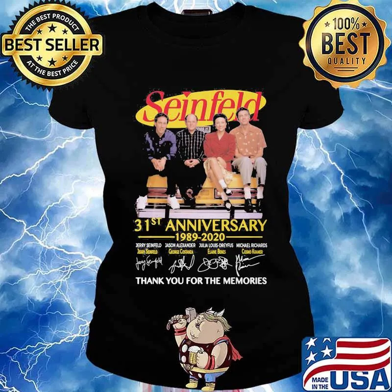 Seinfeld 31st anniversary 1989 2020 thank for the memories signatures s Ladies tee