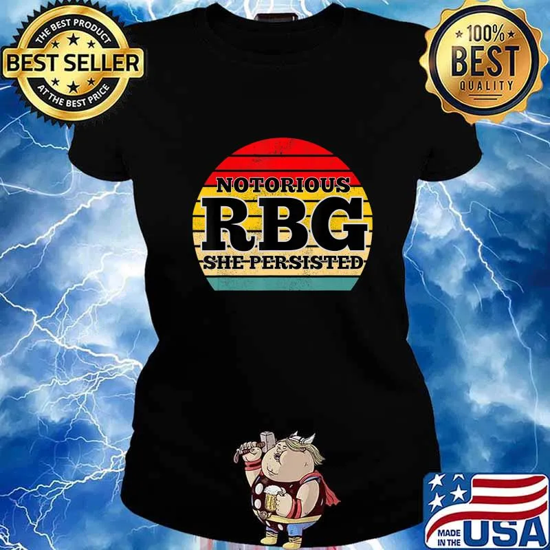 She Persisted RBG Ruth Bader Ginsburg Girl Power Retro Women T-Shirt Ladies tee