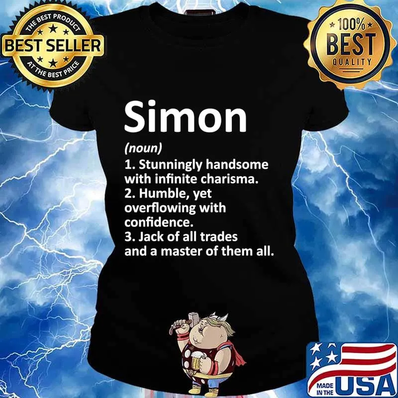 SIMON Definition Personalized Name Funny Birthday Gift Idea T-Shirt Ladies tee