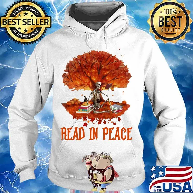 Skeleton read in peace fall leaves s Hoodie