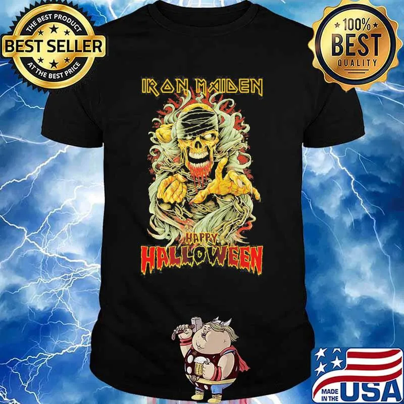 Skull iron maiden happy halloween shirt