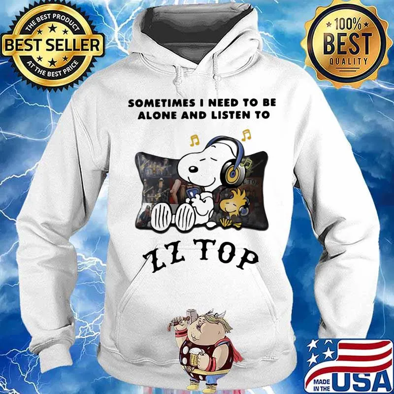 Snoopy and woodstock sometimes i need to be alone and listen to zz top s Hoodie