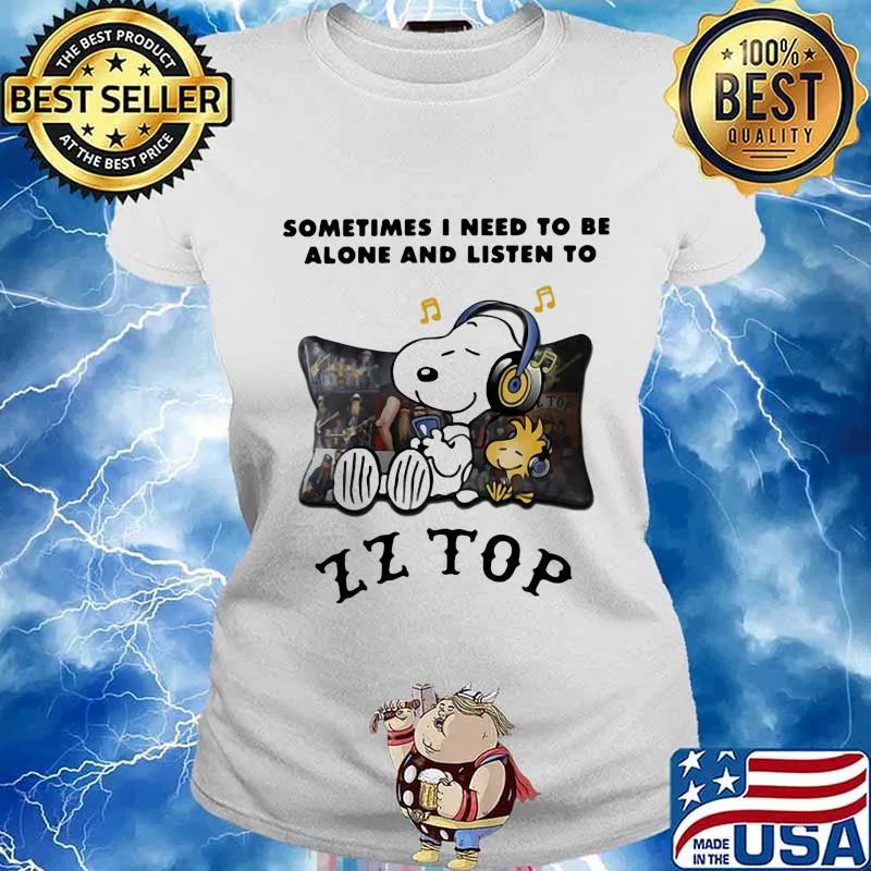 Snoopy and woodstock sometimes i need to be alone and listen to zz top s Ladies tee