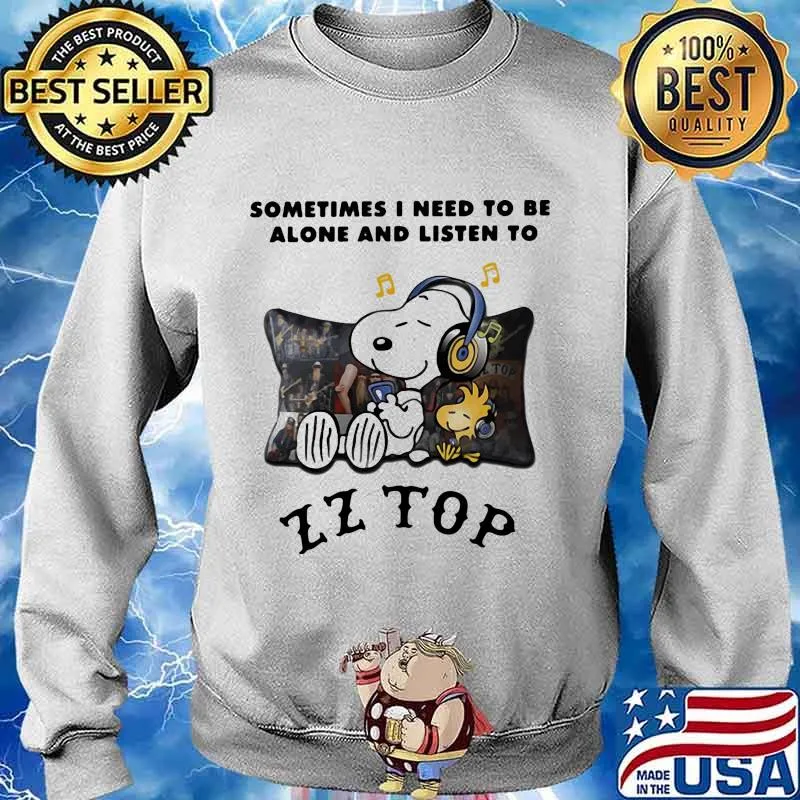 Snoopy and woodstock sometimes i need to be alone and listen to zz top s Sweater