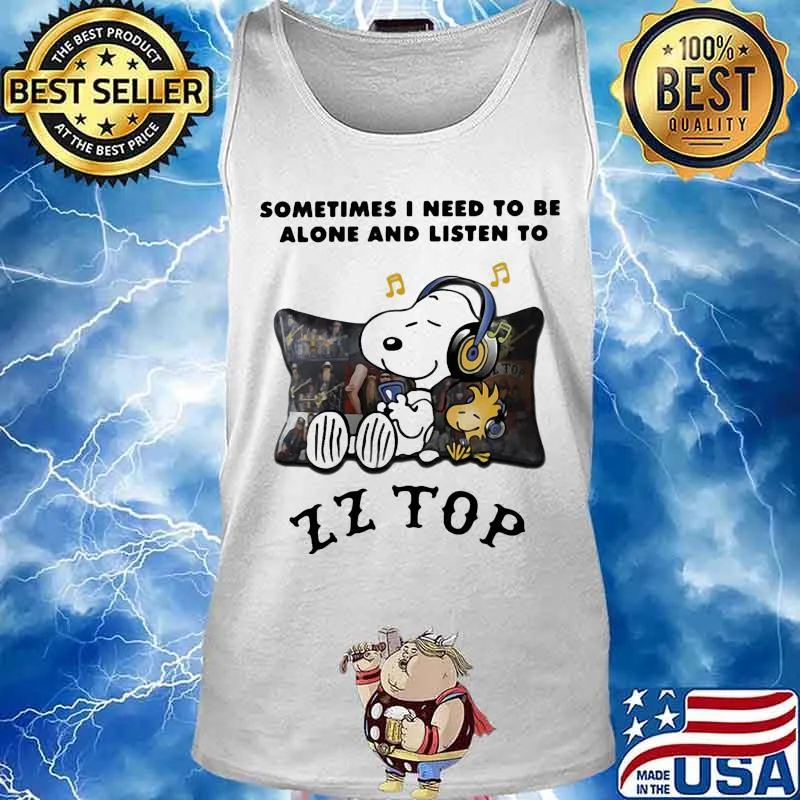 Snoopy and woodstock sometimes i need to be alone and listen to zz top s Tank top