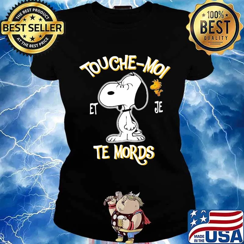 Snoopy and woodstock touche moi et je te mords s Ladies tee