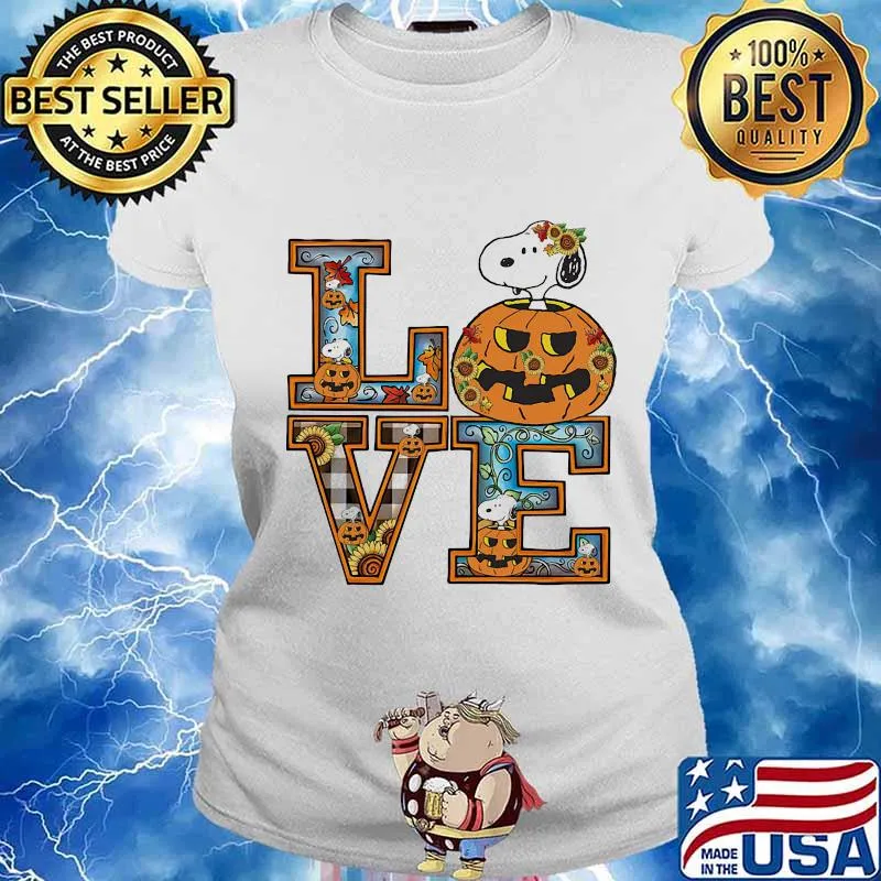Snoopy love sunflowers halloween s Ladies tee