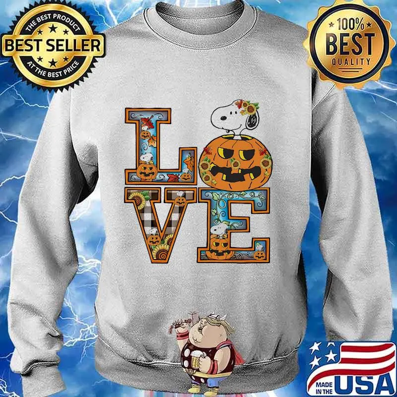 Snoopy love sunflowers halloween s Sweater