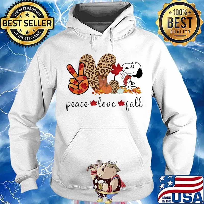 Snoopy peace love fall leopard s Hoodie