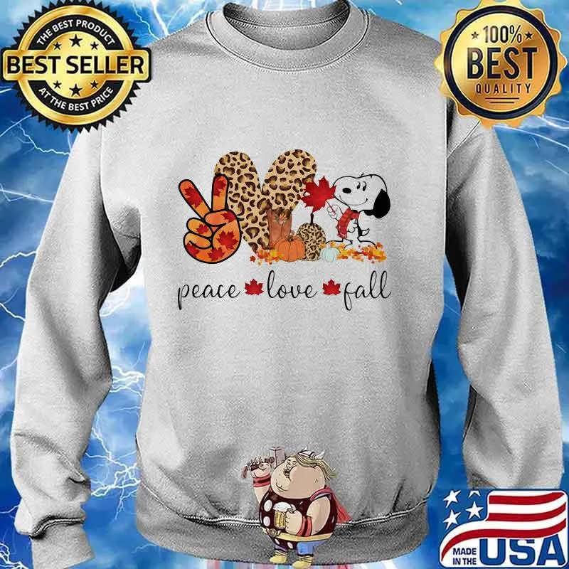 Snoopy peace love fall leopard s Sweater