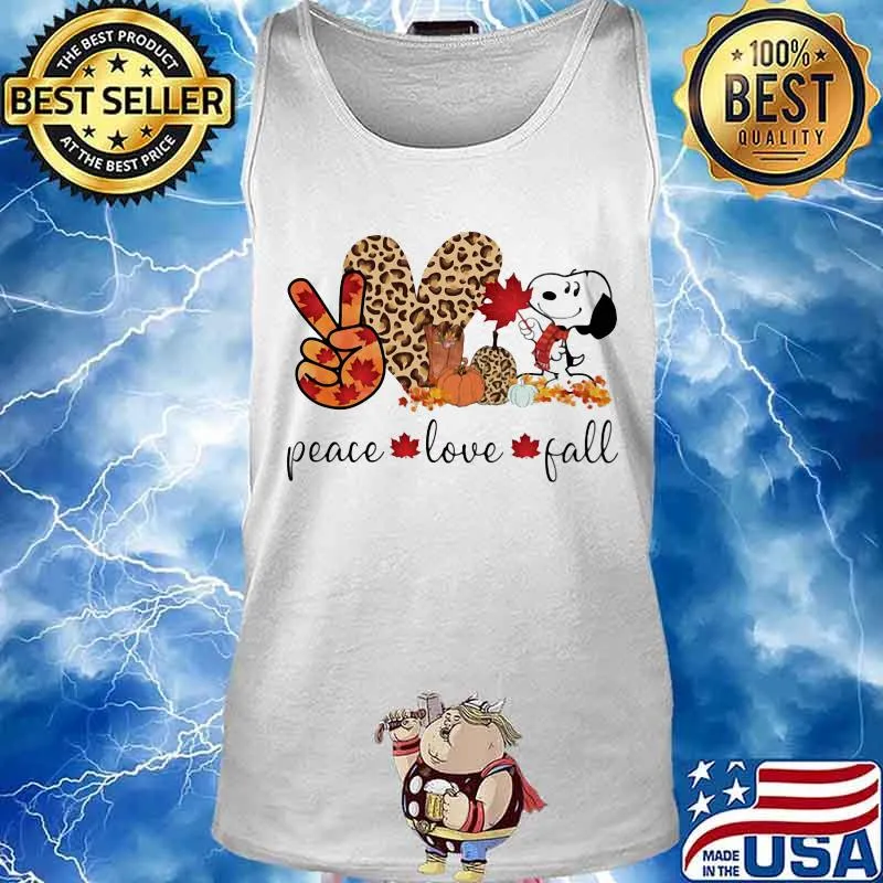 Snoopy peace love fall leopard s Tank top