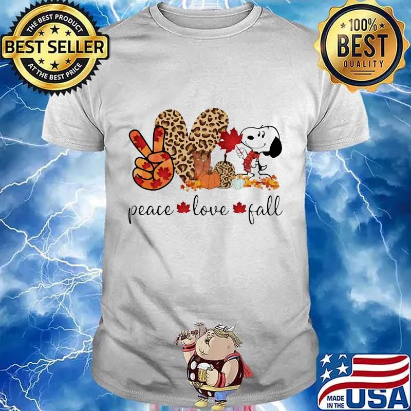 Snoopy peace love fall leopard shirt