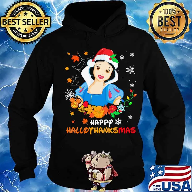 Snow white happy hallothanksmas halloween thanksgiving christmas s Hoodie