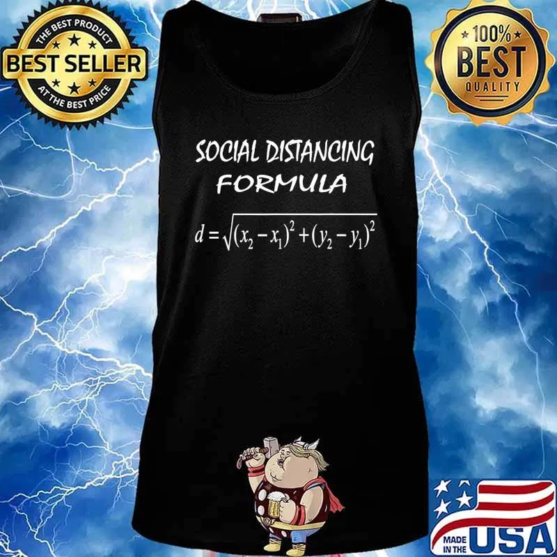 Social Distancing Formula Funny Math Teacher Quarantined T-Shirt Tank top