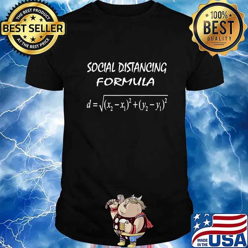 Social Distancing Formula Funny Math Teacher Quarantined T-Shirt