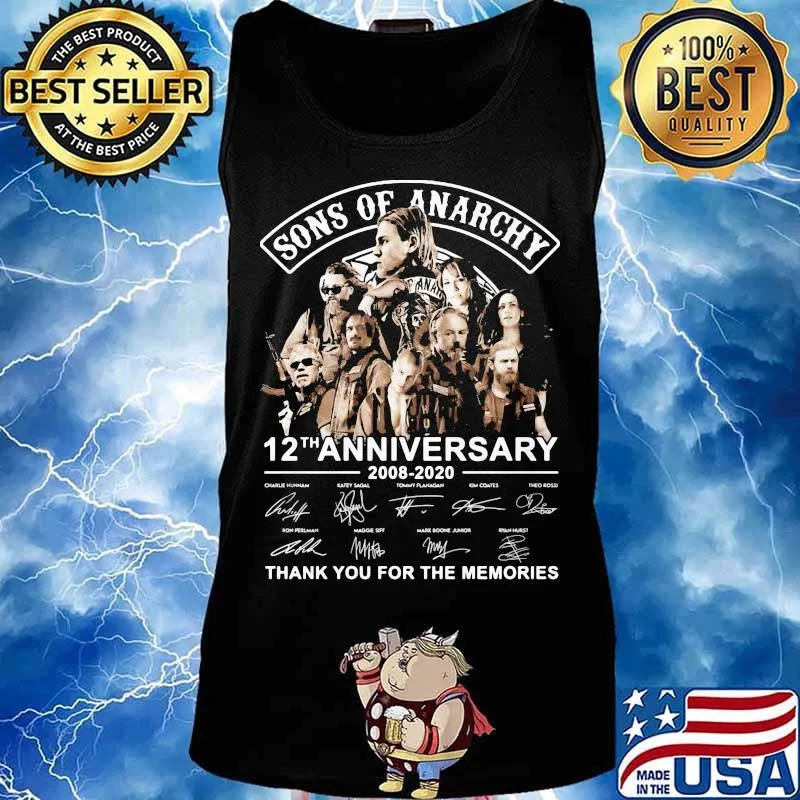 Sons of anarchy 12th anniversary 2008 2020 thank for the memories characters signatures s Tank top