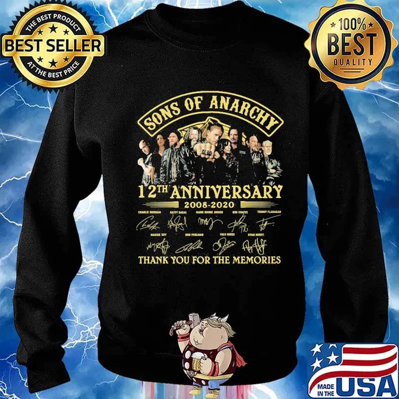 Sons of anarchy 12th anniversary 2008 2020 thank for the memories signatures s Sweater