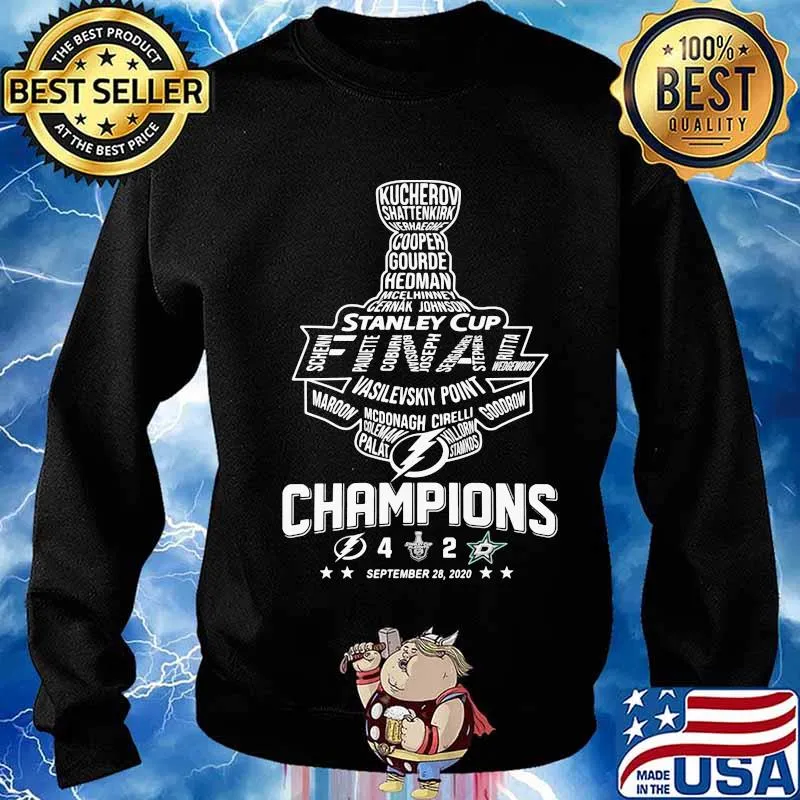 Stanley cup final vasilevskiy point maroon mcdonagh cirelli goodrow champions 2020 Sweater