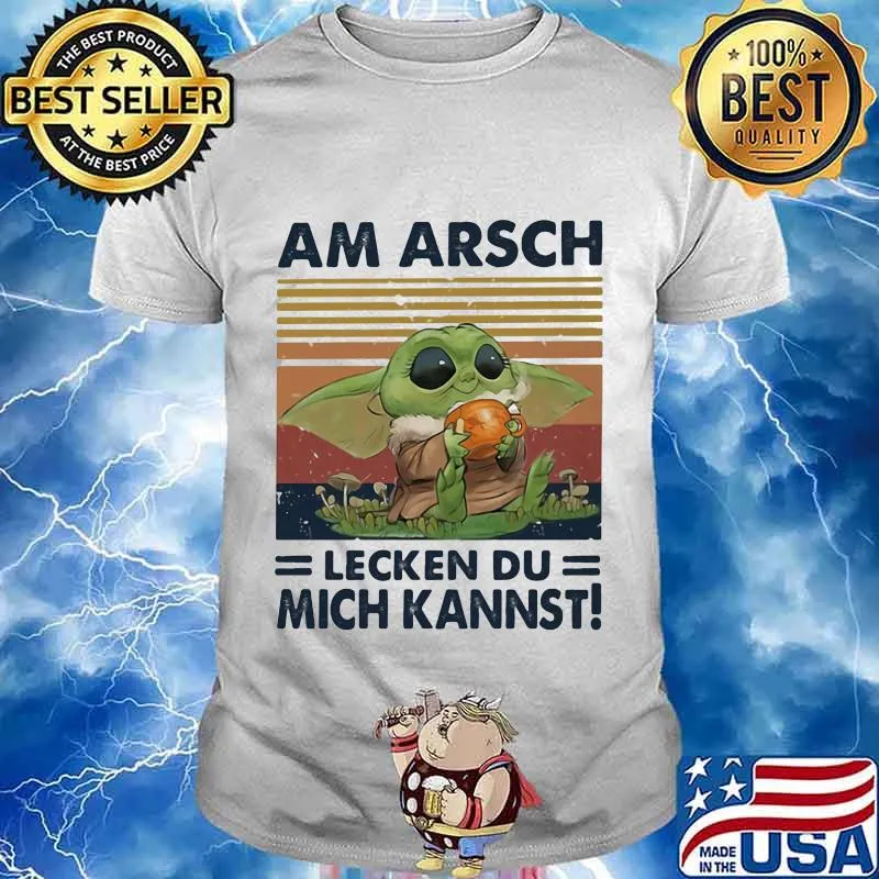 Star wars baby yoda am arsch lecken du mich kannst vintage retro shirt