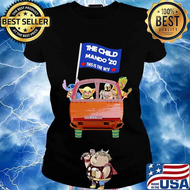 Star wars characters riding car the child mando 2020 this is the way s Ladies tee