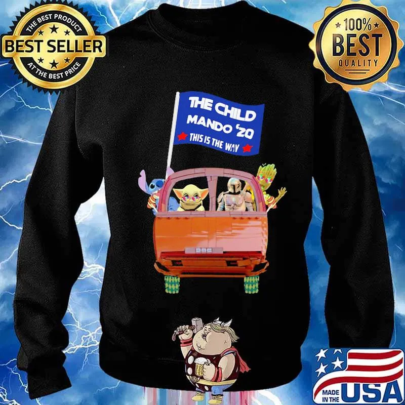 Star wars characters riding car the child mando 2020 this is the way s Sweater