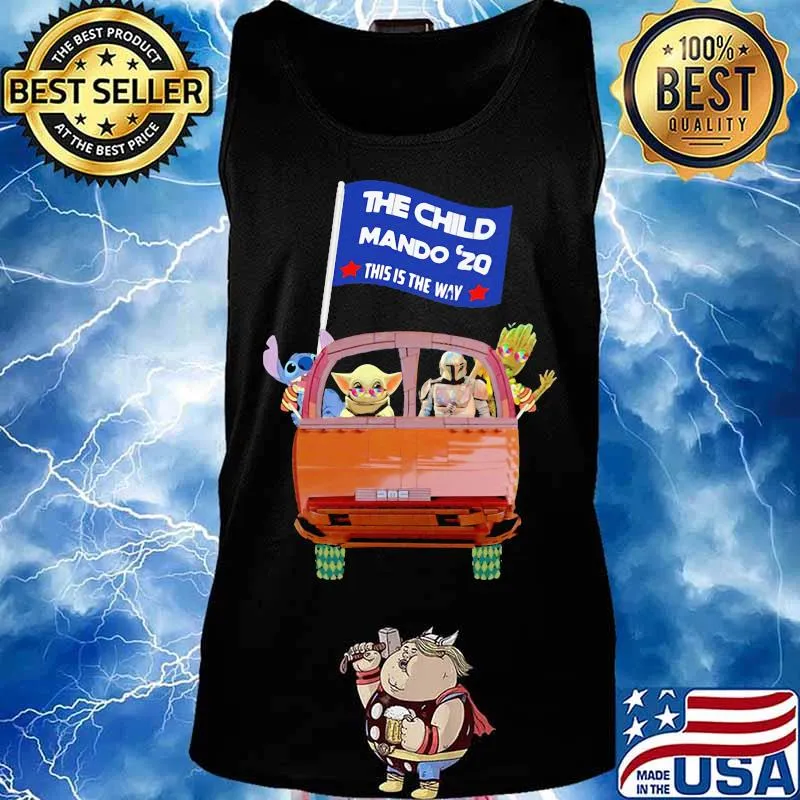 Star wars characters riding car the child mando 2020 this is the way s Tank top