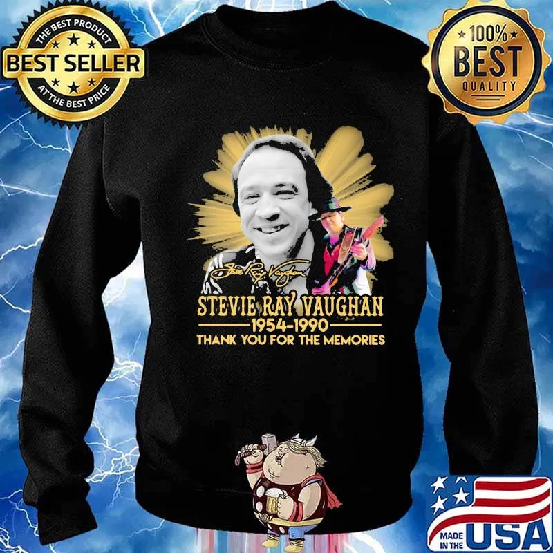 Stevie ray vaughan 1954 1990 thank for the memories signature s Sweater