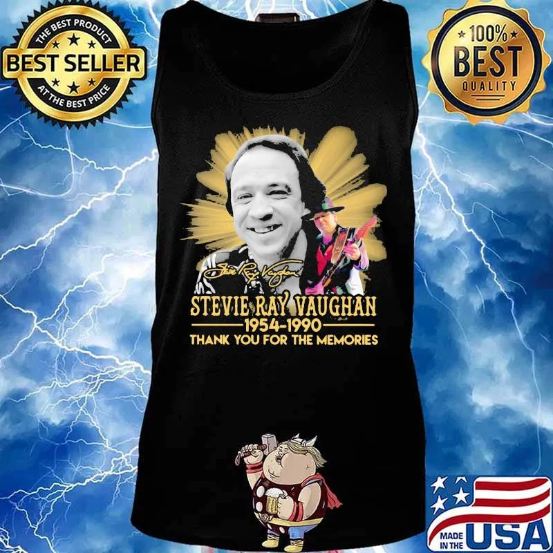 Stevie ray vaughan 1954 1990 thank for the memories signature s Tank top